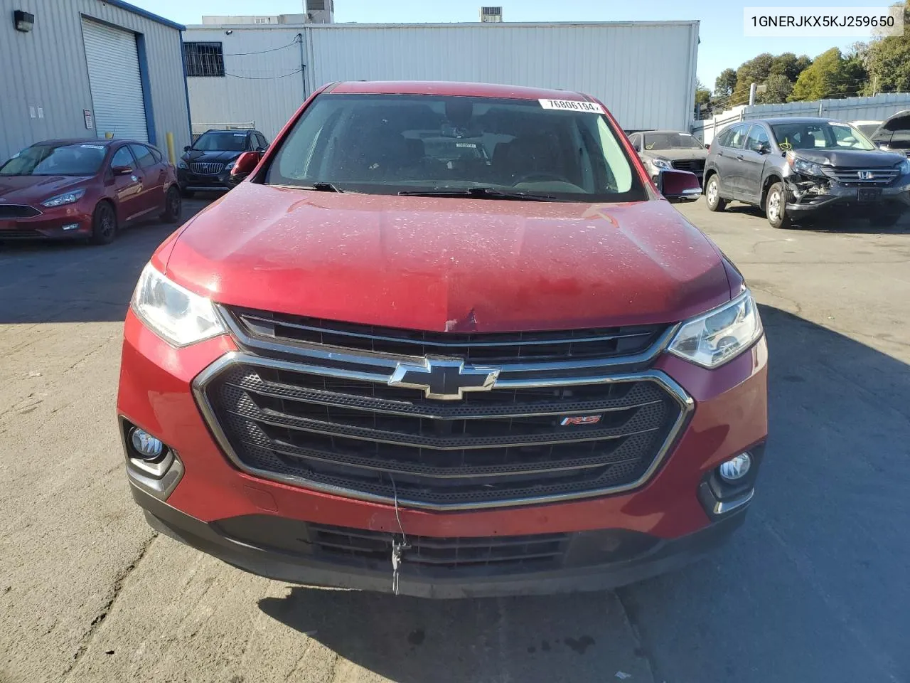 2019 Chevrolet Traverse Rs VIN: 1GNERJKX5KJ259650 Lot: 76806194