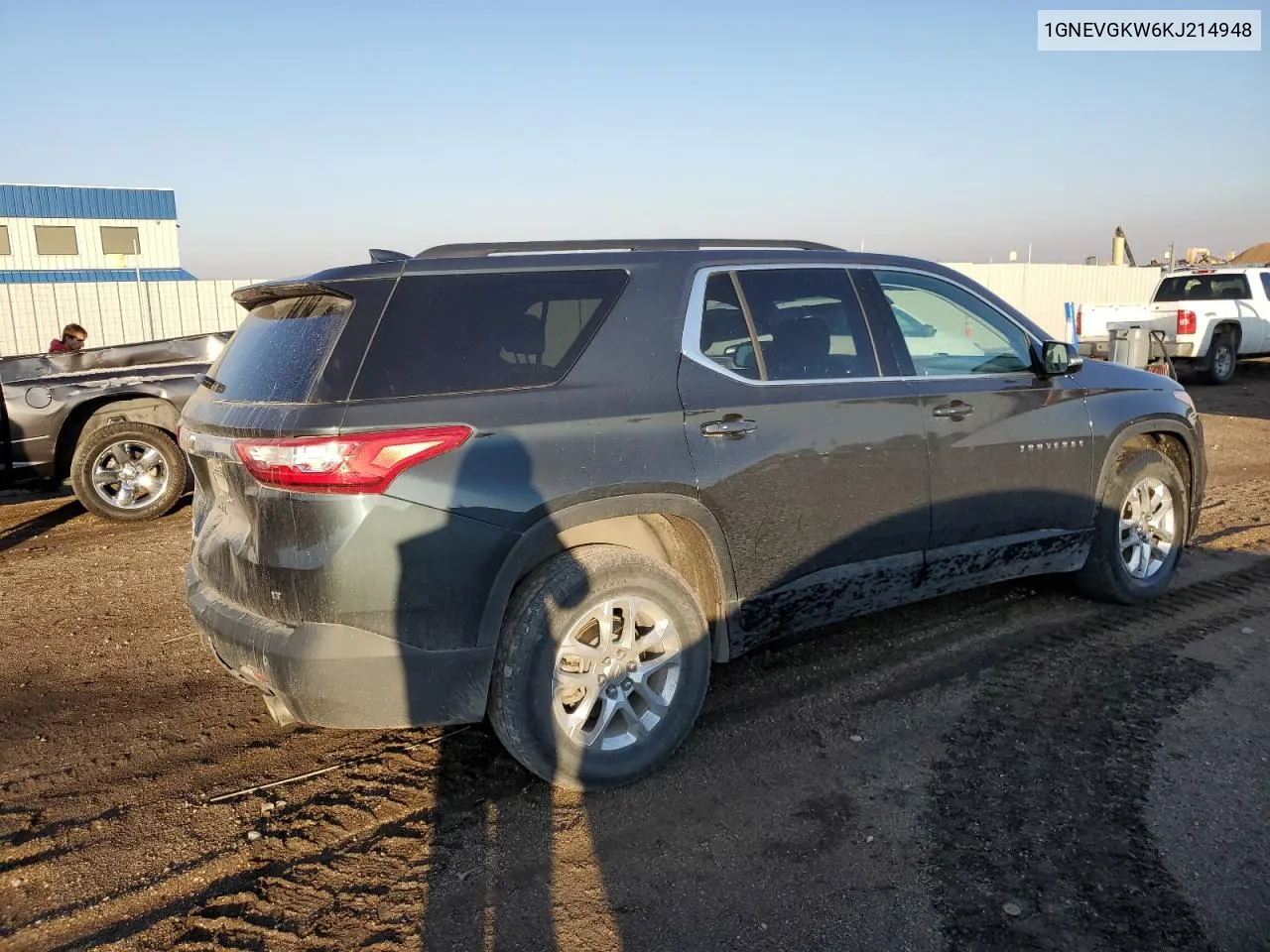 2019 Chevrolet Traverse Lt VIN: 1GNEVGKW6KJ214948 Lot: 76926194