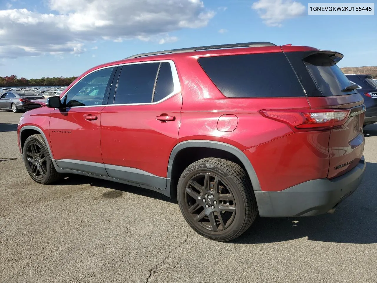 1GNEVGKW2KJ155445 2019 Chevrolet Traverse Lt