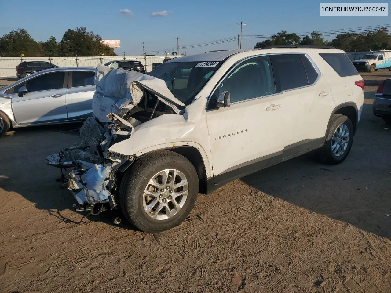 2019 Chevrolet Traverse Lt VIN: 1GNERHKW7KJ266647 Lot: 77694284