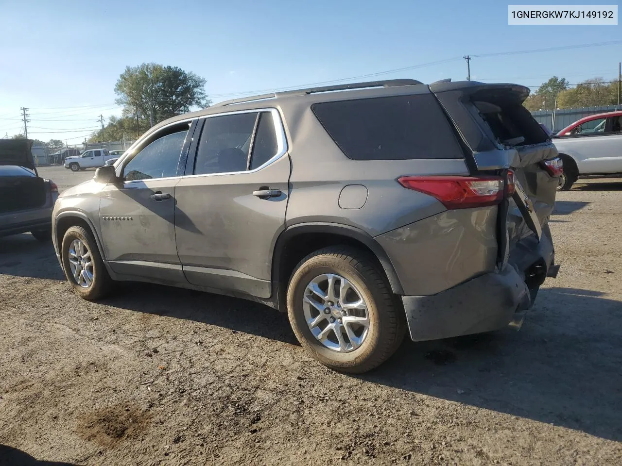 2019 Chevrolet Traverse Lt VIN: 1GNERGKW7KJ149192 Lot: 78090854