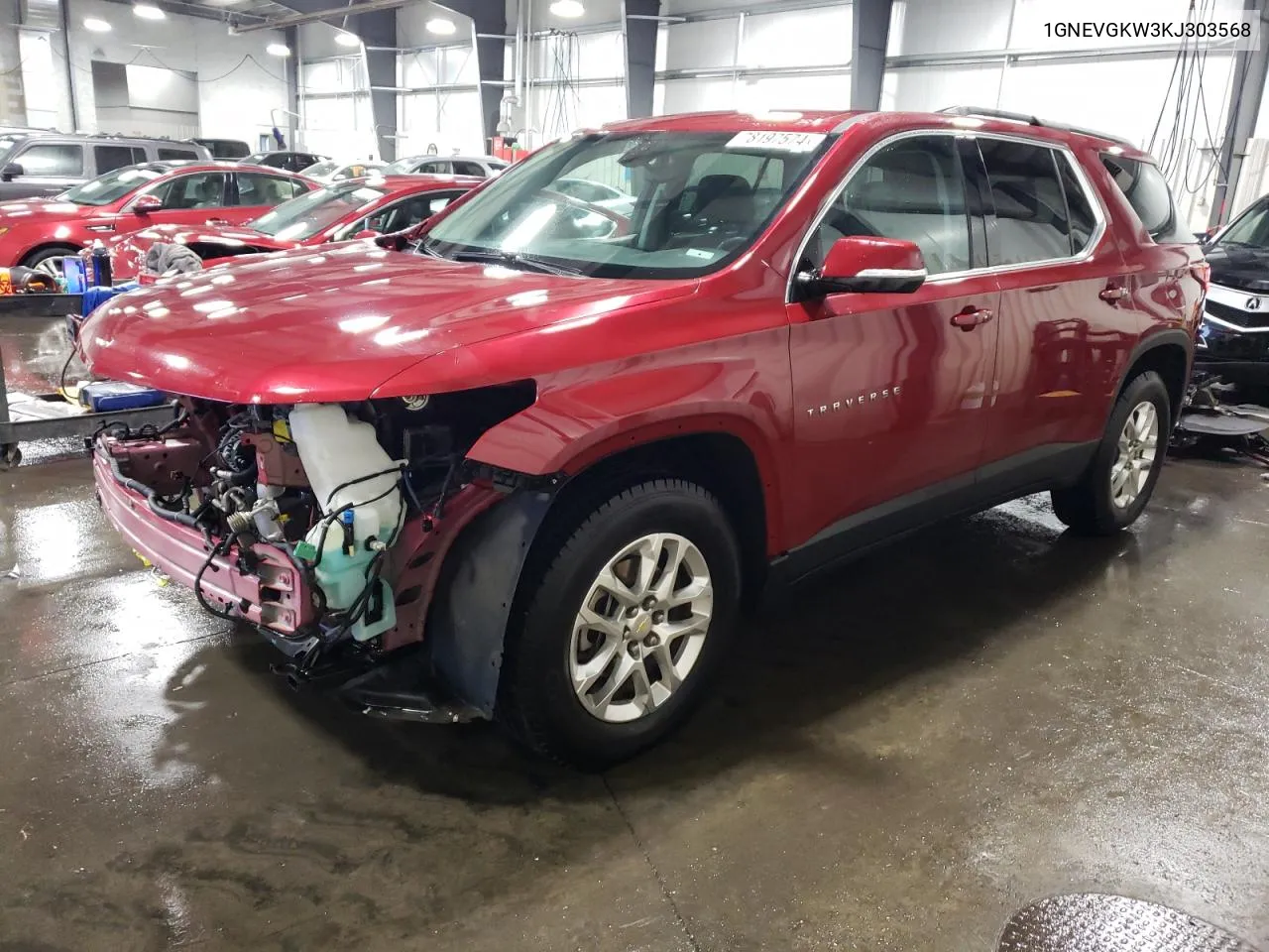 1GNEVGKW3KJ303568 2019 Chevrolet Traverse Lt