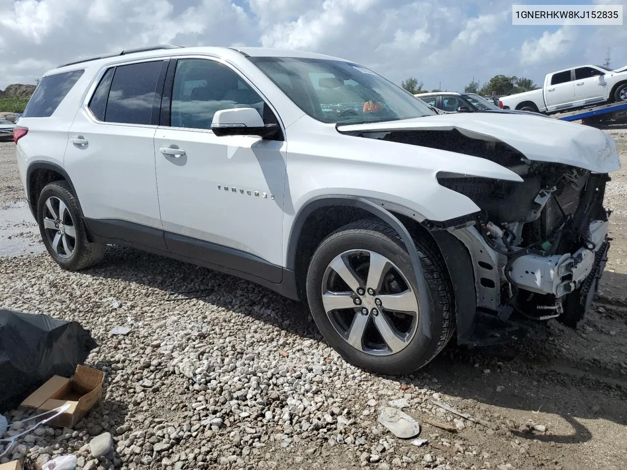 2019 Chevrolet Traverse Lt VIN: 1GNERHKW8KJ152835 Lot: 78742394