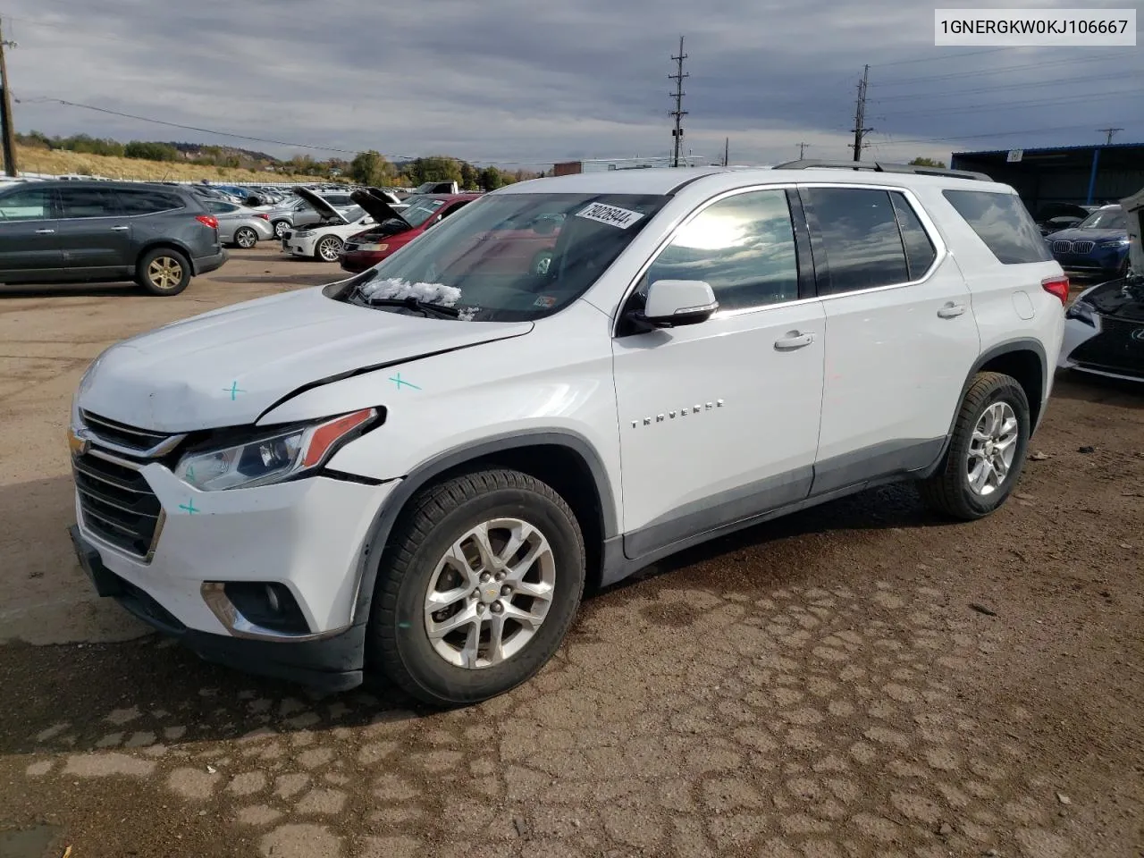 2019 Chevrolet Traverse Lt VIN: 1GNERGKW0KJ106667 Lot: 79026944