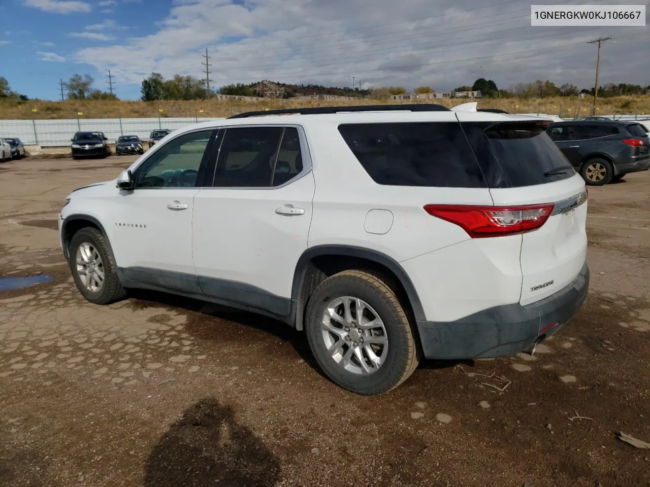 2019 Chevrolet Traverse Lt VIN: 1GNERGKW0KJ106667 Lot: 79026944