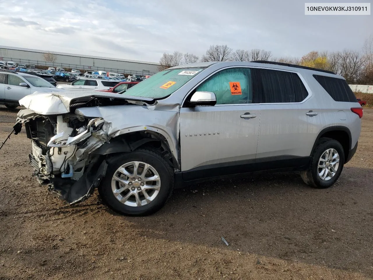 2019 Chevrolet Traverse Lt VIN: 1GNEVGKW3KJ310911 Lot: 79445624