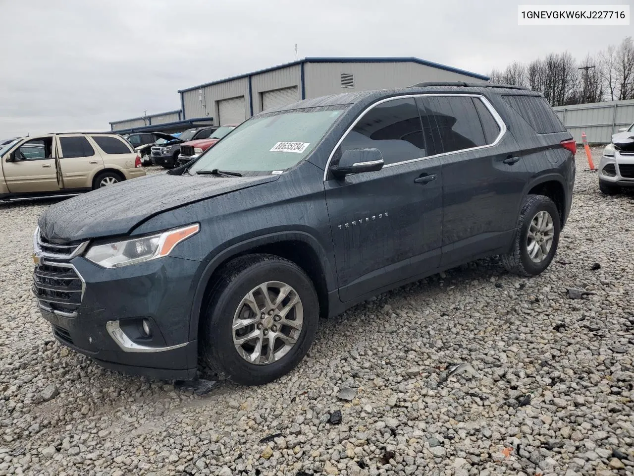 2019 Chevrolet Traverse Lt VIN: 1GNEVGKW6KJ227716 Lot: 80635234