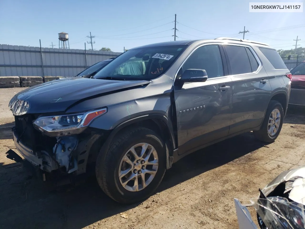 2020 Chevrolet Traverse Lt VIN: 1GNERGKW7LJ141157 Lot: 57842574