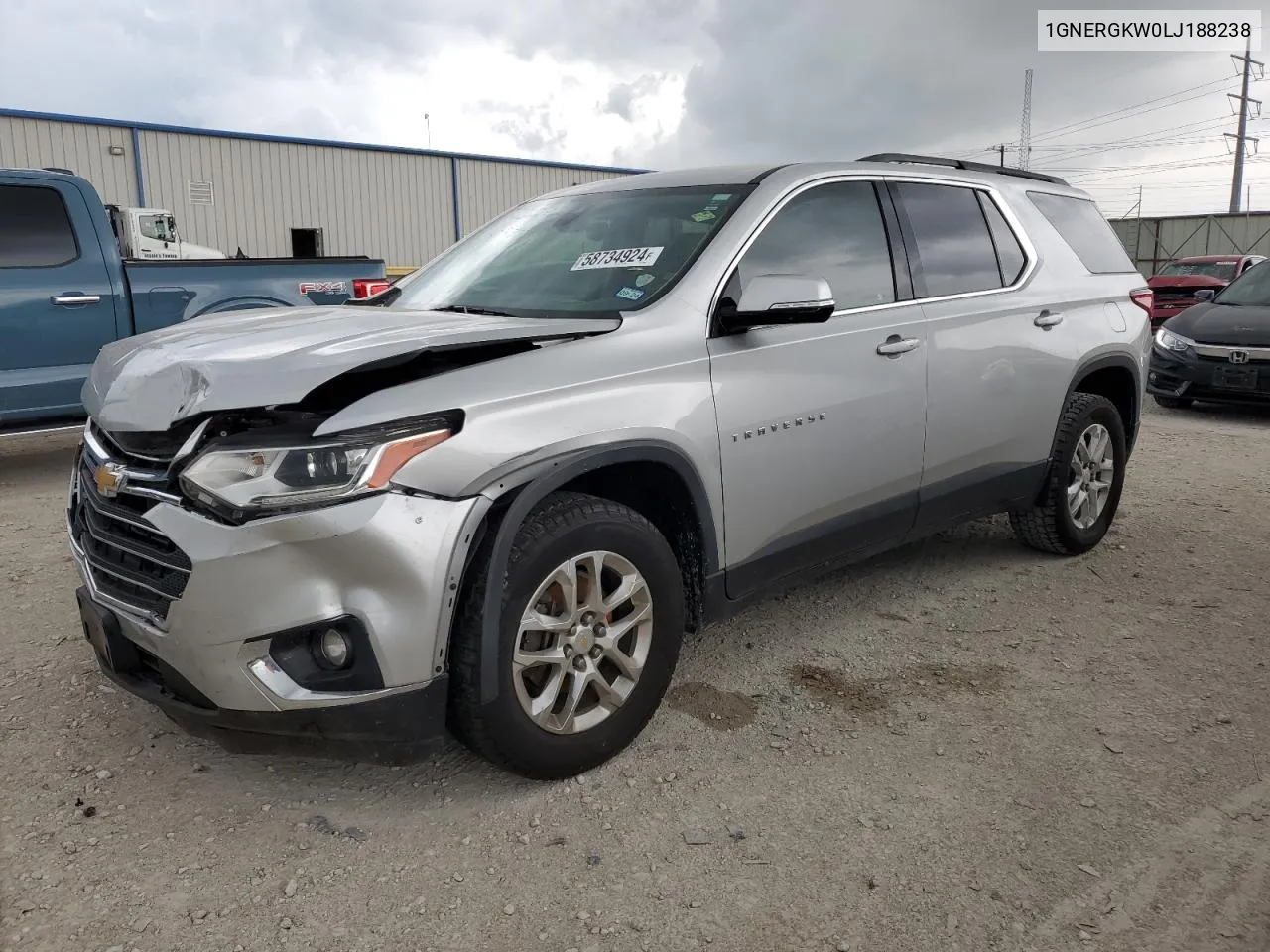 2020 Chevrolet Traverse Lt VIN: 1GNERGKW0LJ188238 Lot: 58734924