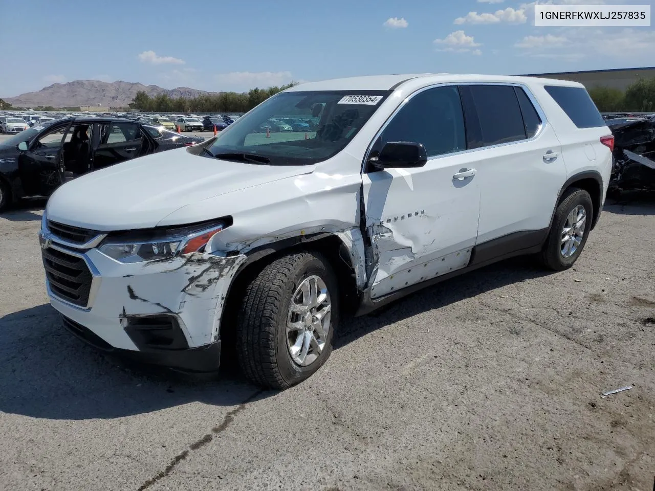 2020 Chevrolet Traverse Ls VIN: 1GNERFKWXLJ257835 Lot: 70530354