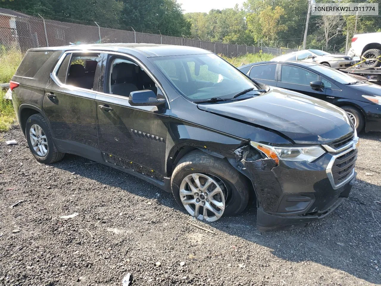 2020 Chevrolet Traverse Ls VIN: 1GNERFKW2LJ311774 Lot: 70902314