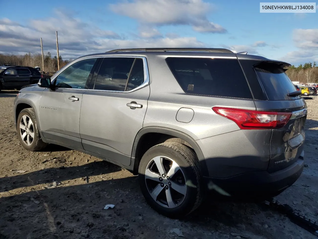 2020 Chevrolet Traverse Lt VIN: 1GNEVHKW8LJ134008 Lot: 72830644