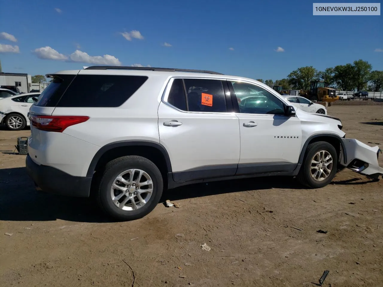 1GNEVGKW3LJ250100 2020 Chevrolet Traverse Lt