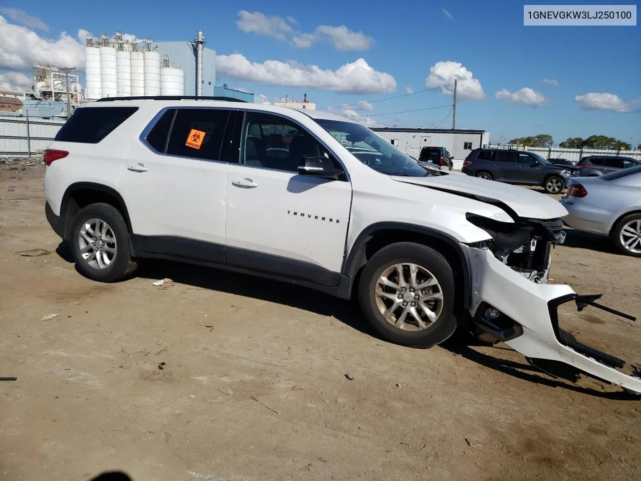 2020 Chevrolet Traverse Lt VIN: 1GNEVGKW3LJ250100 Lot: 73252194