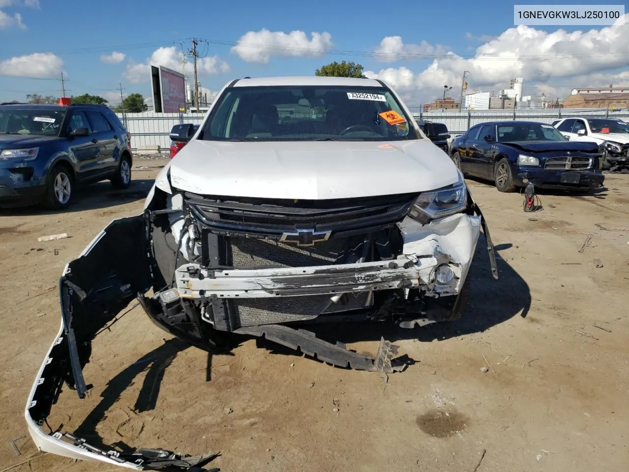 1GNEVGKW3LJ250100 2020 Chevrolet Traverse Lt