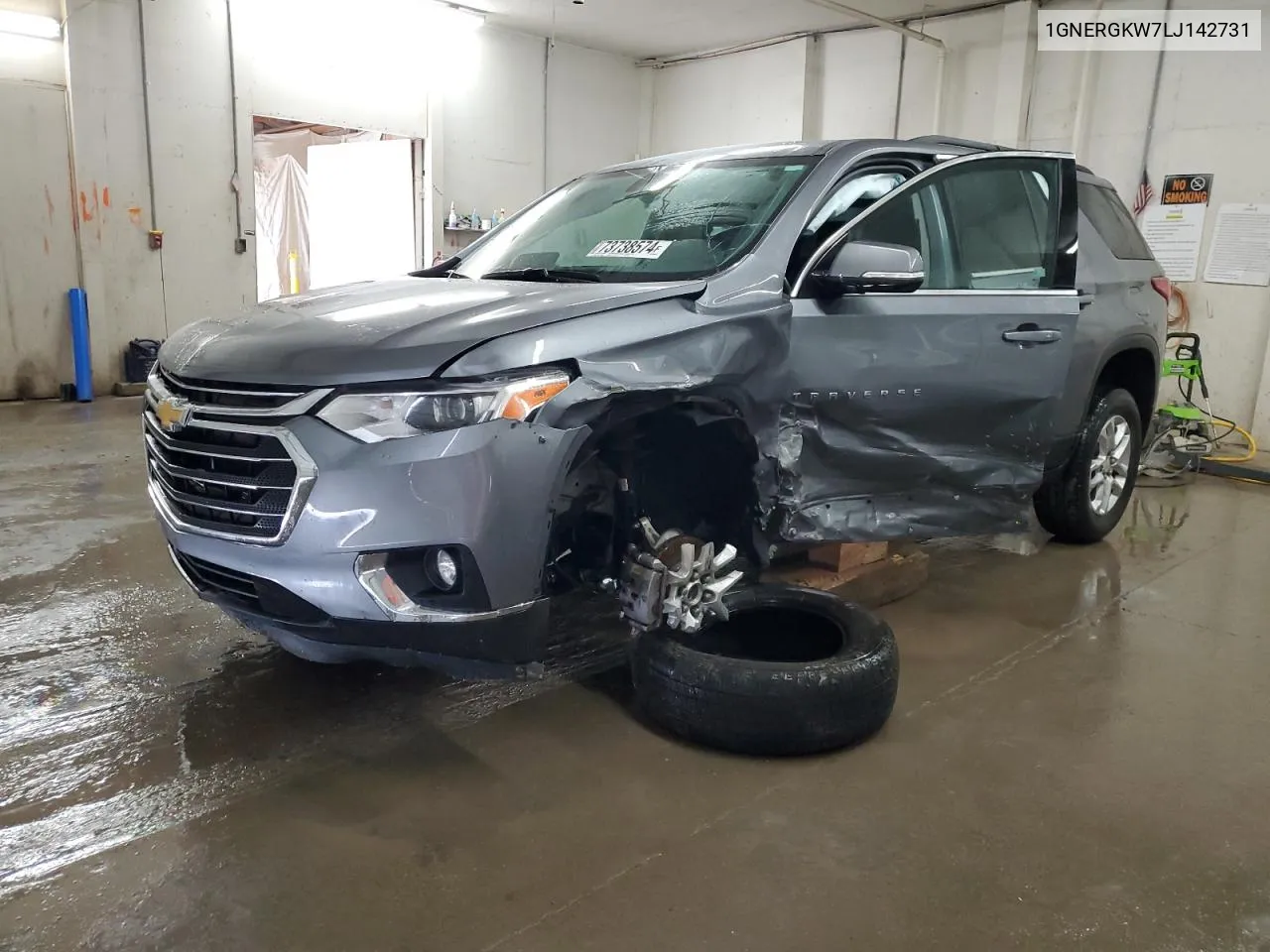 2020 Chevrolet Traverse Lt VIN: 1GNERGKW7LJ142731 Lot: 73738574