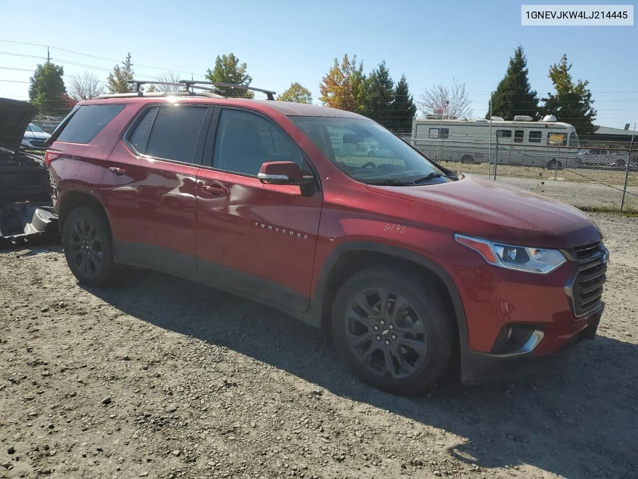 2020 Chevrolet Traverse Rs VIN: 1GNEVJKW4LJ214445 Lot: 74614034