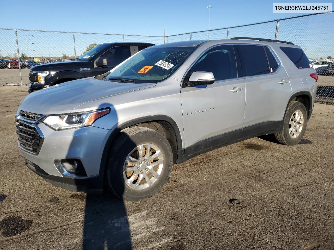 2020 Chevrolet Traverse Lt VIN: 1GNERGKW2LJ245751 Lot: 75892224