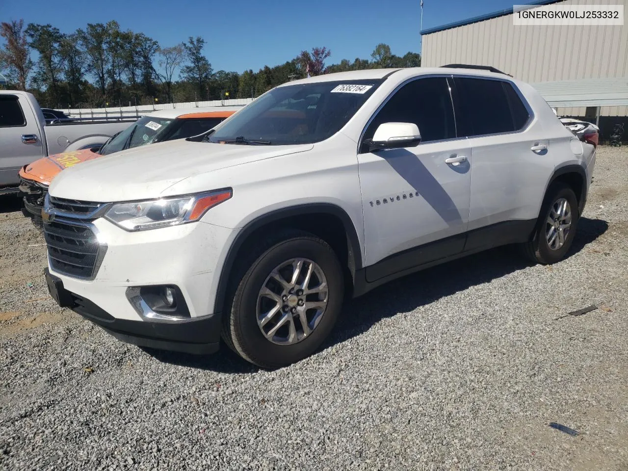 2020 Chevrolet Traverse Lt VIN: 1GNERGKW0LJ253332 Lot: 76382164