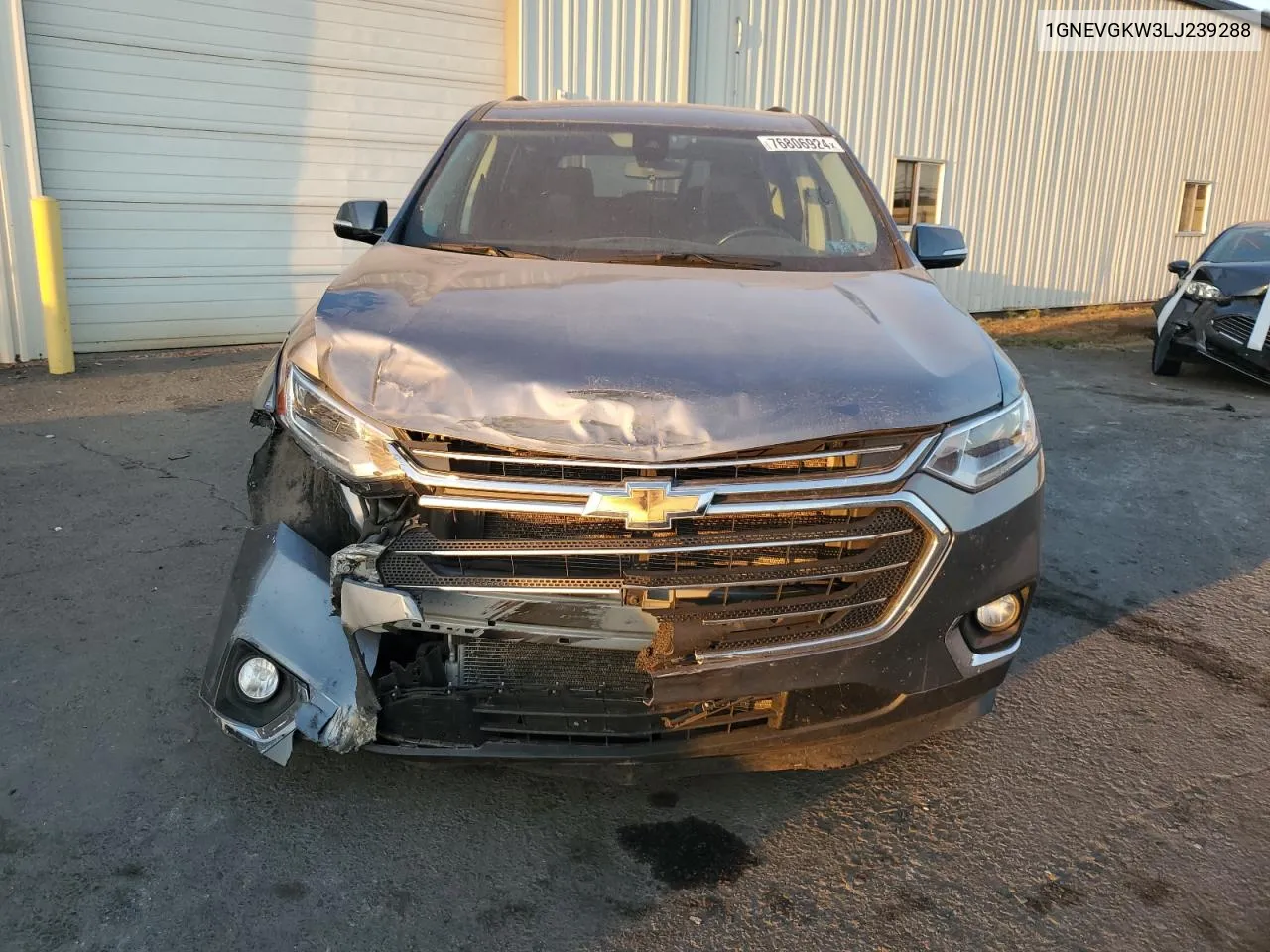 2020 Chevrolet Traverse Lt VIN: 1GNEVGKW3LJ239288 Lot: 76806924