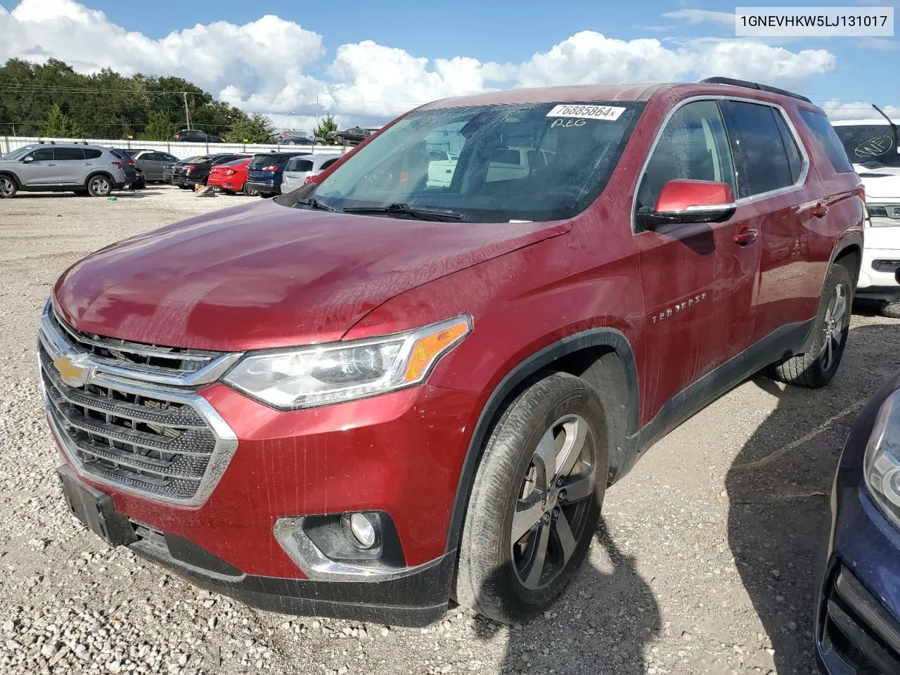 1GNEVHKW5LJ131017 2020 Chevrolet Traverse Lt