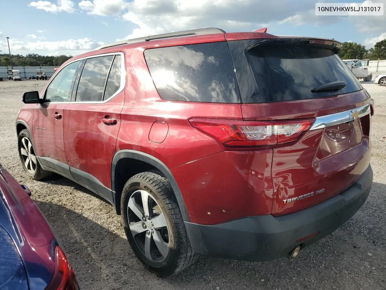 2020 Chevrolet Traverse Lt VIN: 1GNEVHKW5LJ131017 Lot: 76885864