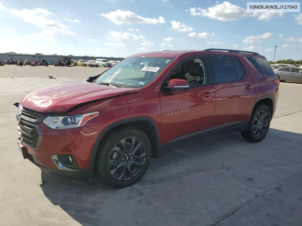 2020 Chevrolet Traverse Rs VIN: 1GNERJKW3LJ127043 Lot: 77007674