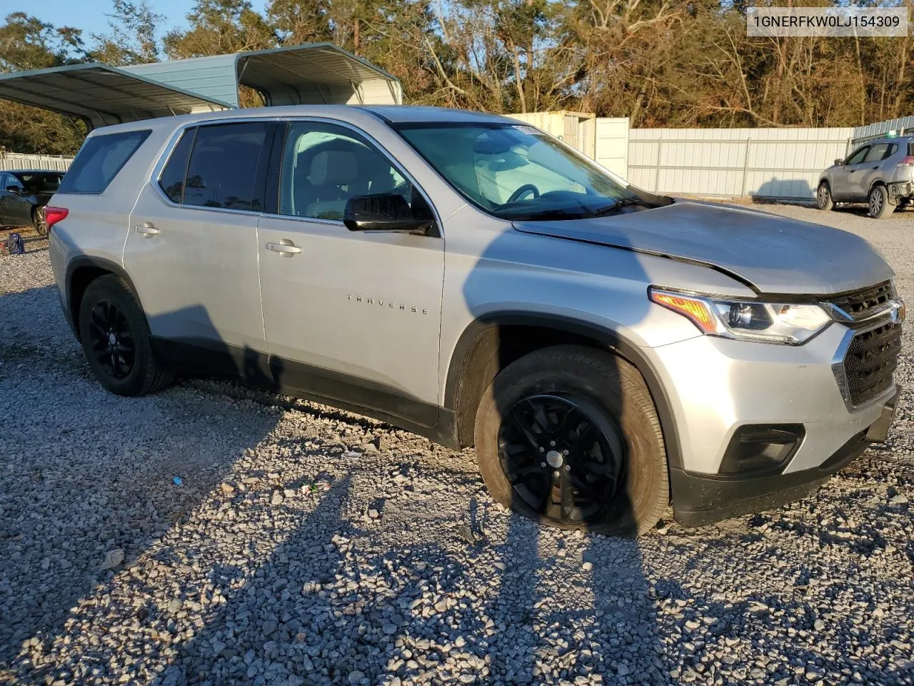 2020 Chevrolet Traverse Ls VIN: 1GNERFKW0LJ154309 Lot: 77159914