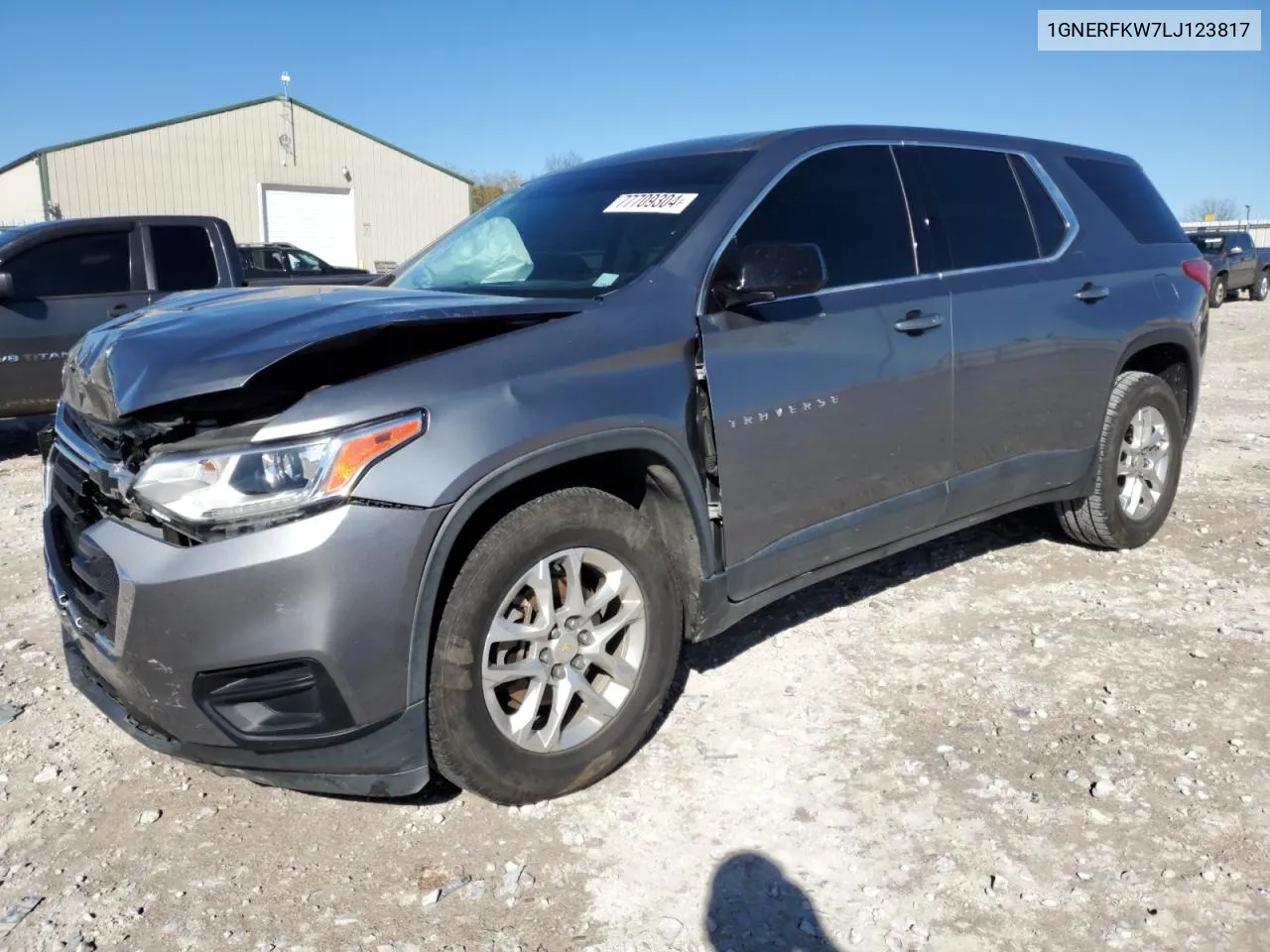 2020 Chevrolet Traverse Ls VIN: 1GNERFKW7LJ123817 Lot: 77709304