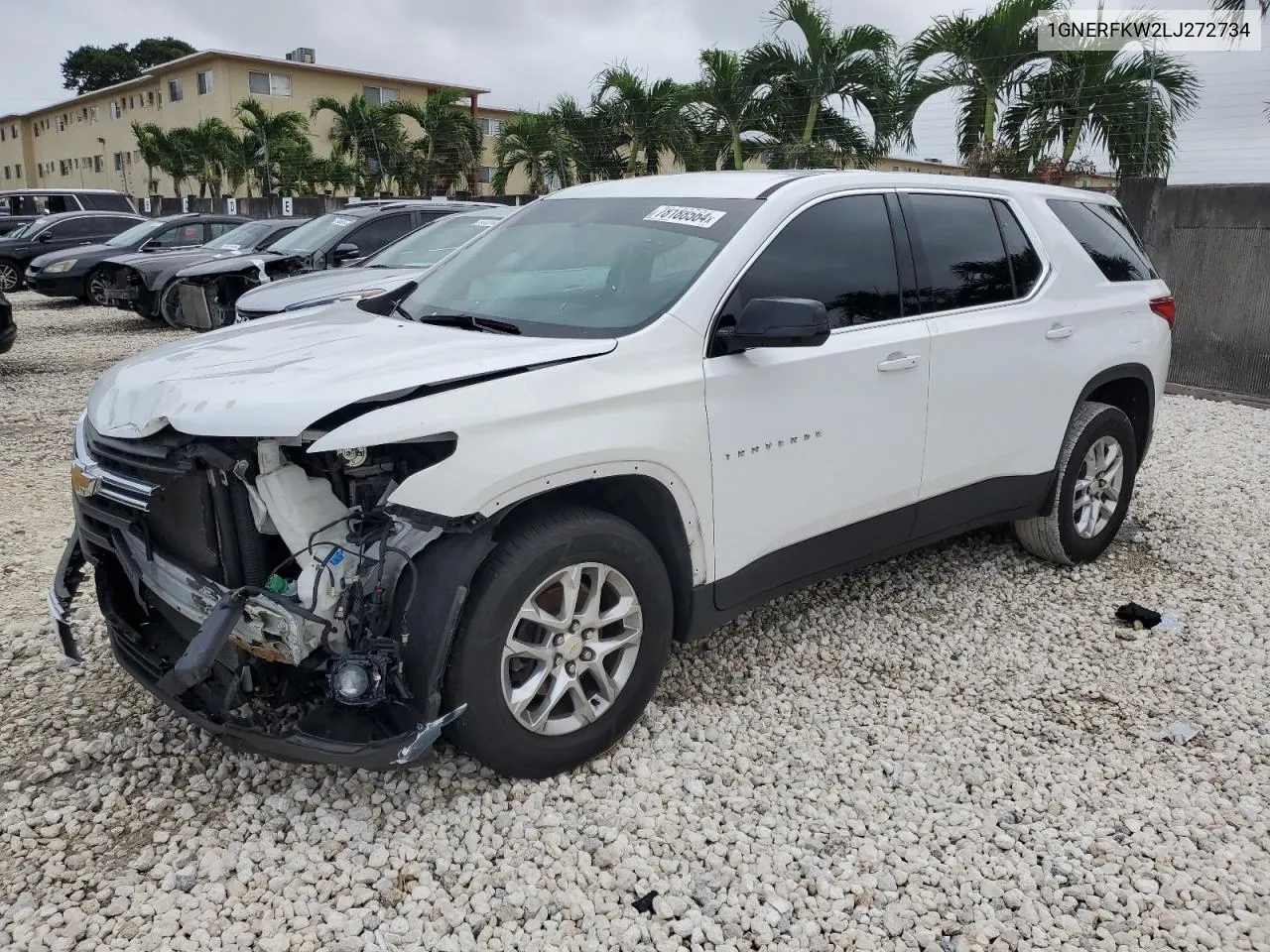 2020 Chevrolet Traverse Ls VIN: 1GNERFKW2LJ272734 Lot: 78188564