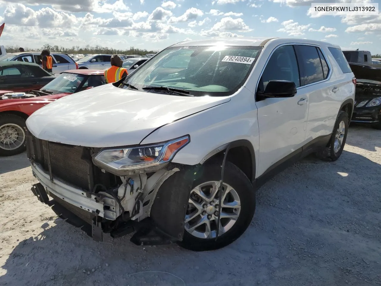 2020 Chevrolet Traverse Ls VIN: 1GNERFKW1LJ313922 Lot: 78240894