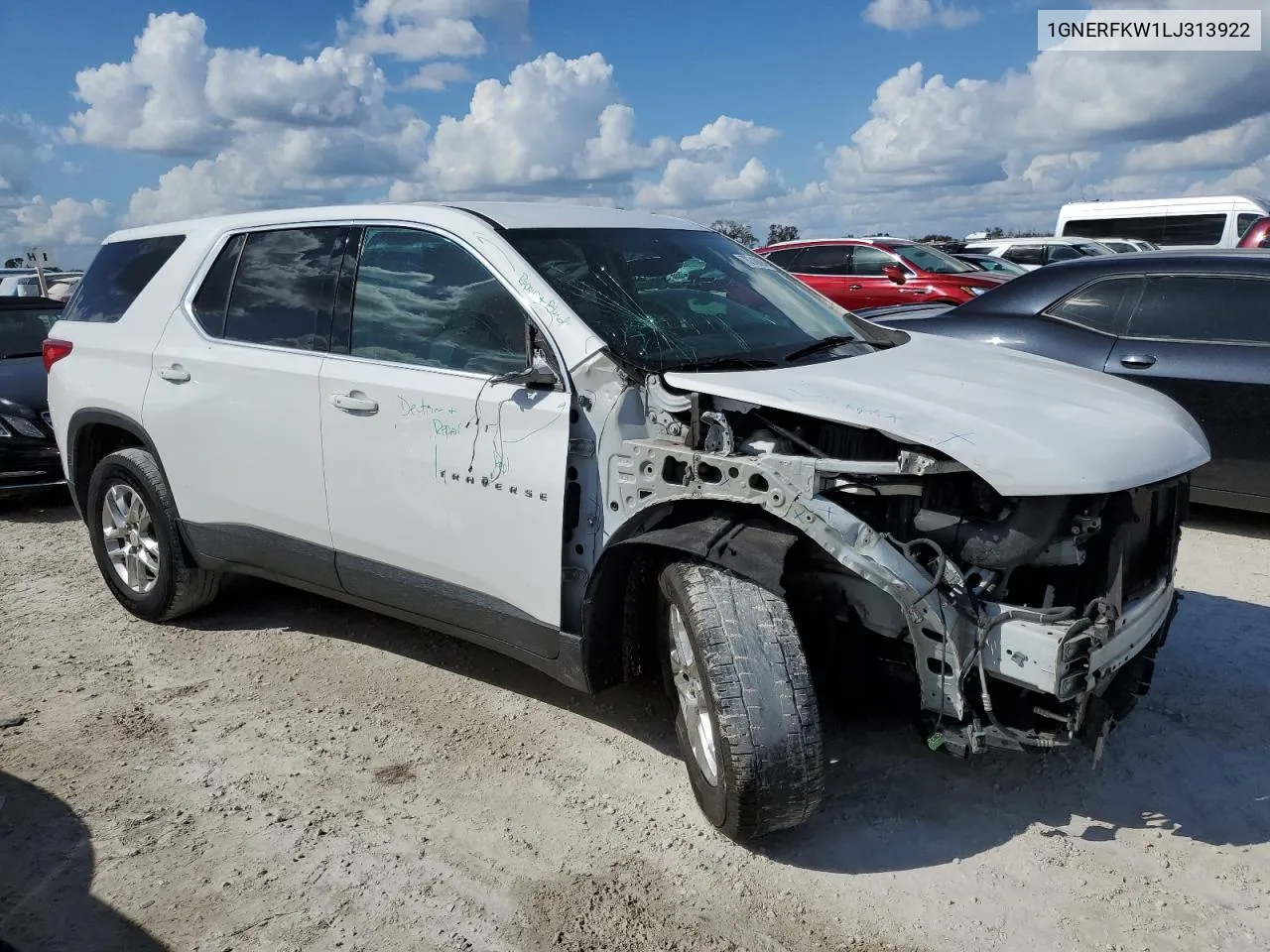 2020 Chevrolet Traverse Ls VIN: 1GNERFKW1LJ313922 Lot: 78240894