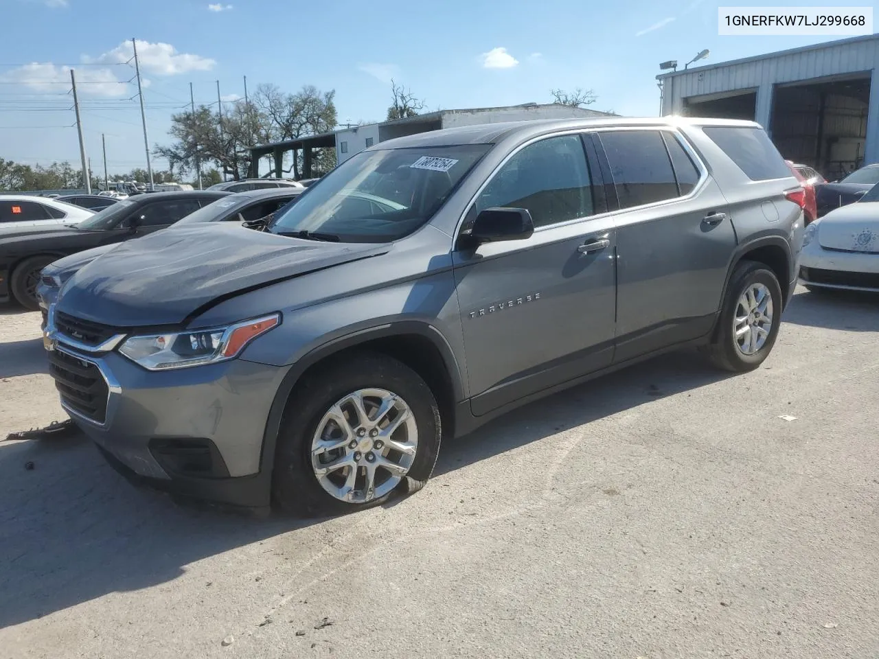 2020 Chevrolet Traverse Ls VIN: 1GNERFKW7LJ299668 Lot: 79176164