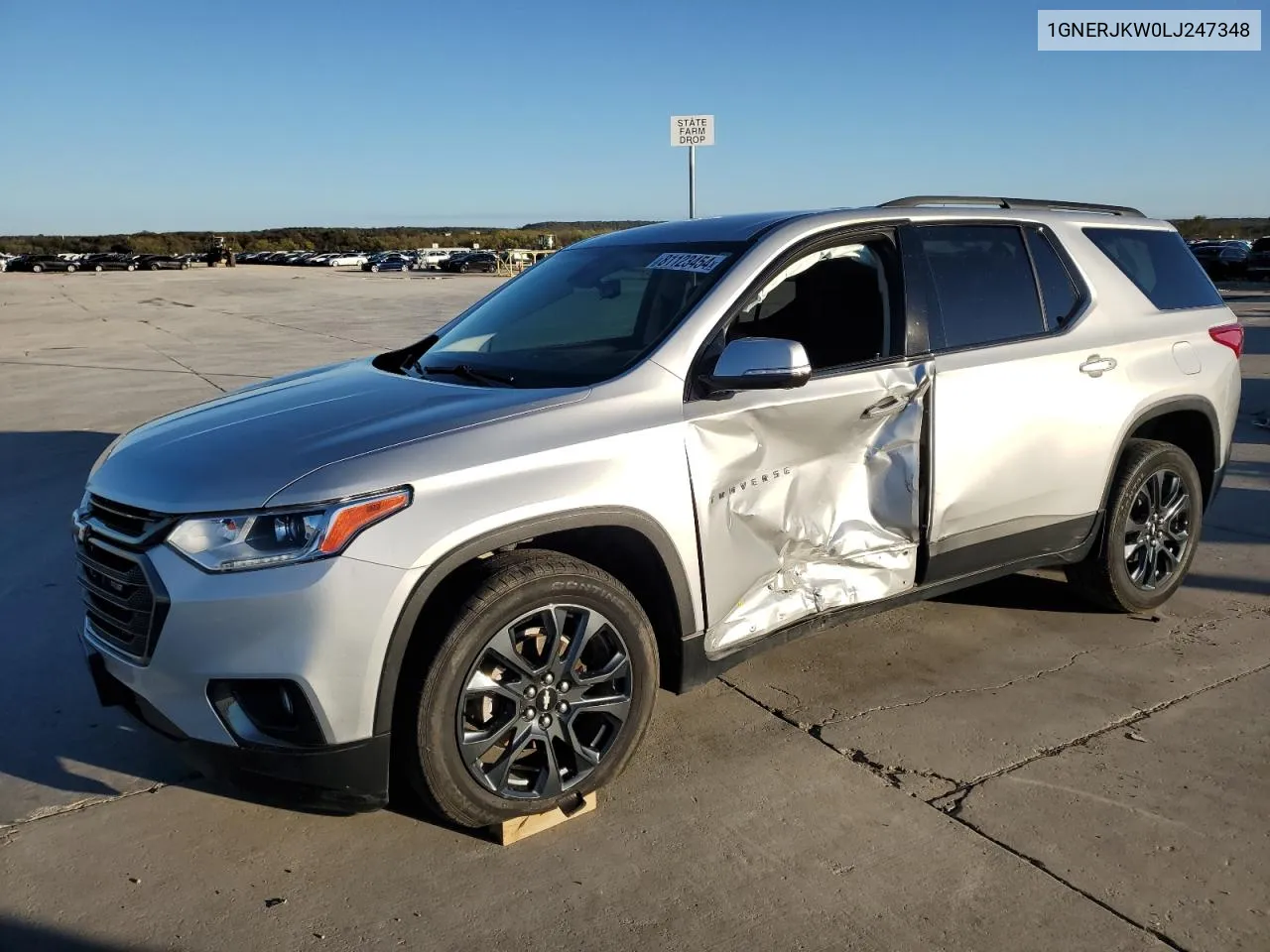 2020 Chevrolet Traverse Rs VIN: 1GNERJKW0LJ247348 Lot: 81123454