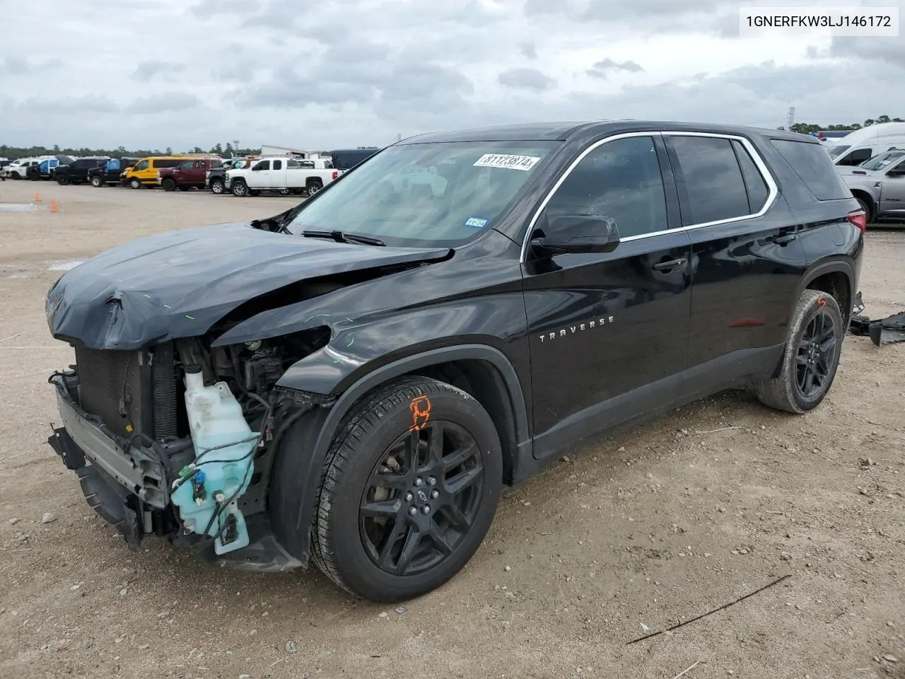 2020 Chevrolet Traverse Ls VIN: 1GNERFKW3LJ146172 Lot: 81123874