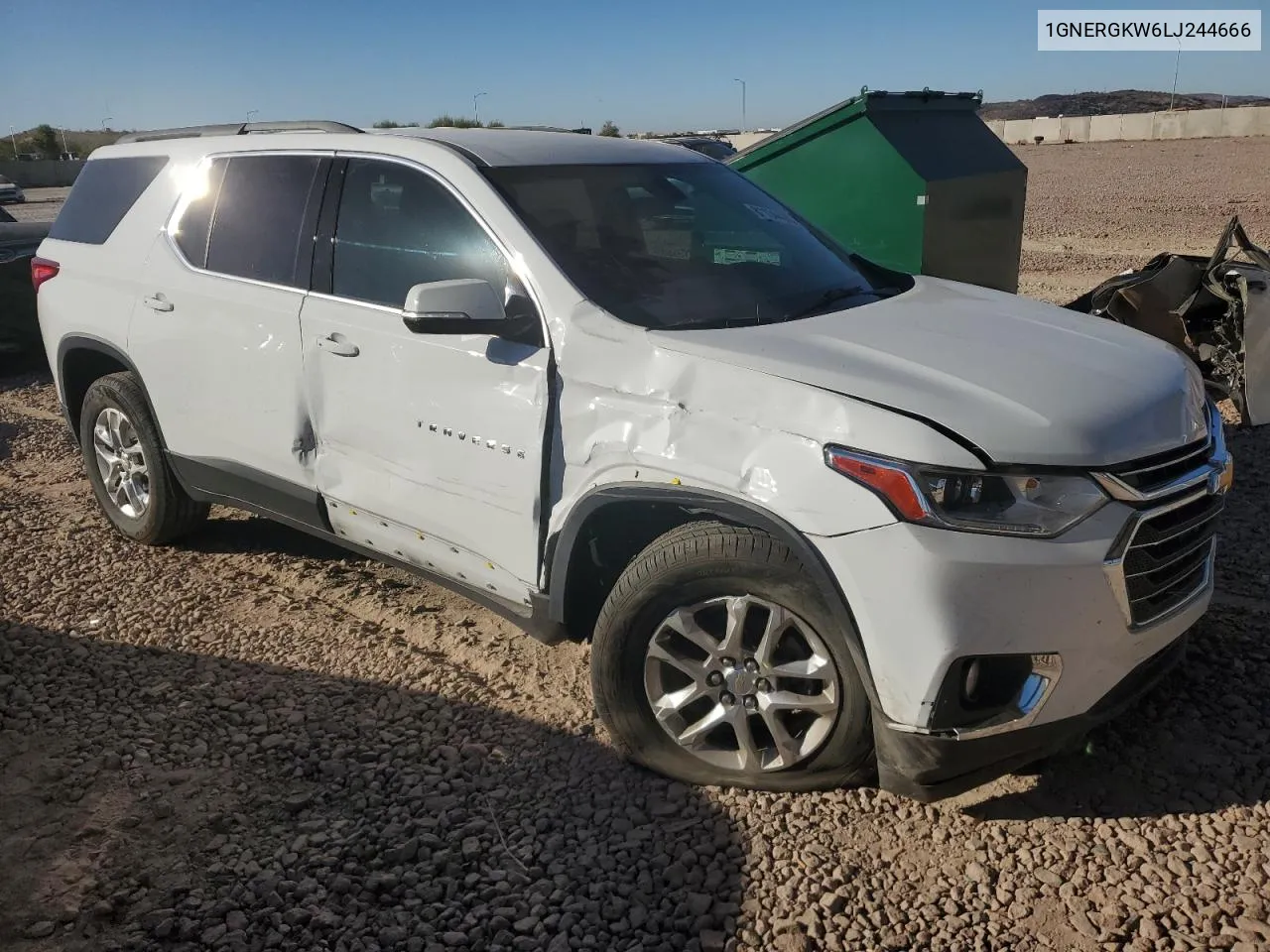 2020 Chevrolet Traverse Lt VIN: 1GNERGKW6LJ244666 Lot: 81134484