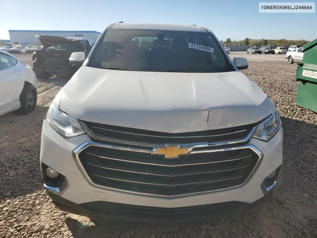 2020 Chevrolet Traverse Lt VIN: 1GNERGKW6LJ244666 Lot: 81134484