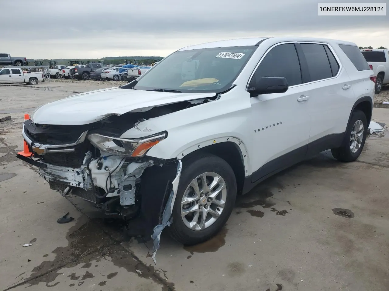 2021 Chevrolet Traverse Ls VIN: 1GNERFKW6MJ228124 Lot: 51047694