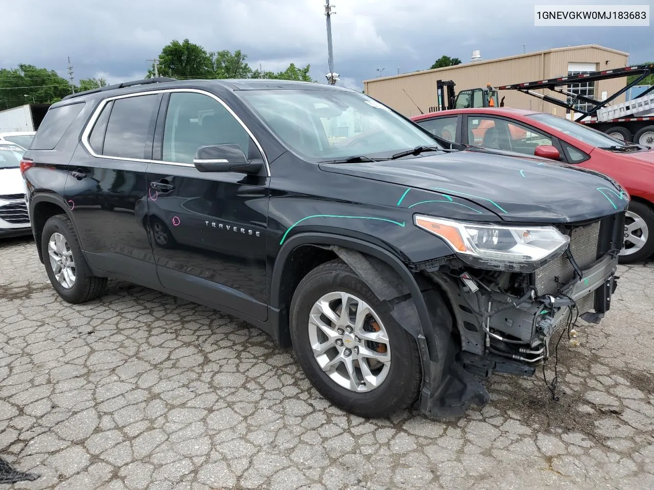 1GNEVGKW0MJ183683 2021 Chevrolet Traverse Lt