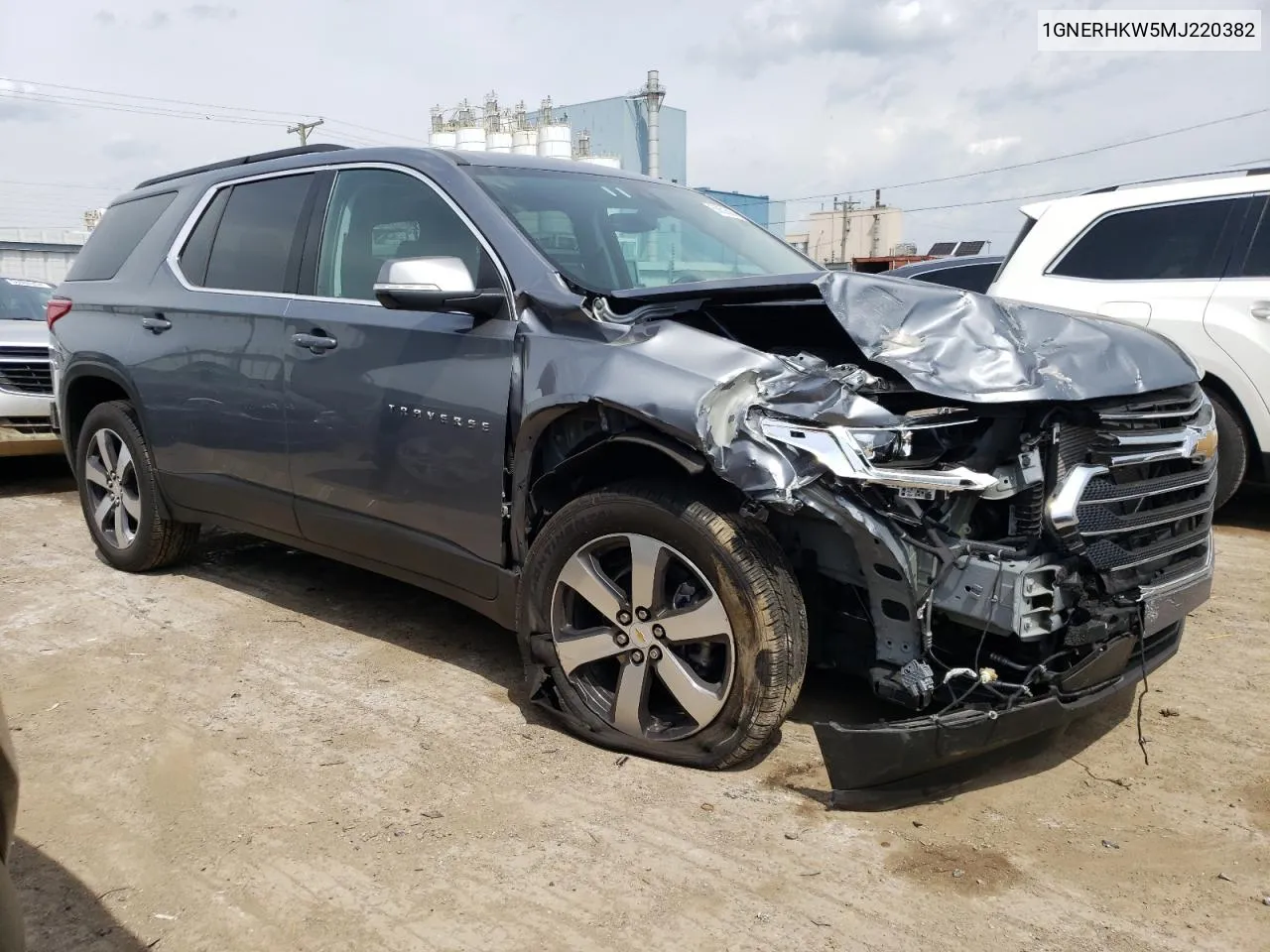 2021 Chevrolet Traverse Lt VIN: 1GNERHKW5MJ220382 Lot: 55606004