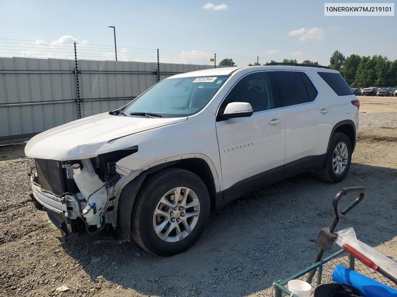 2021 Chevrolet Traverse Lt VIN: 1GNERGKW7MJ219101 Lot: 59252844