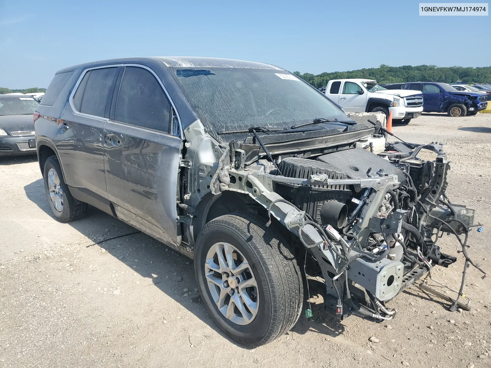 2021 Chevrolet Traverse Ls VIN: 1GNEVFKW7MJ174974 Lot: 63625314