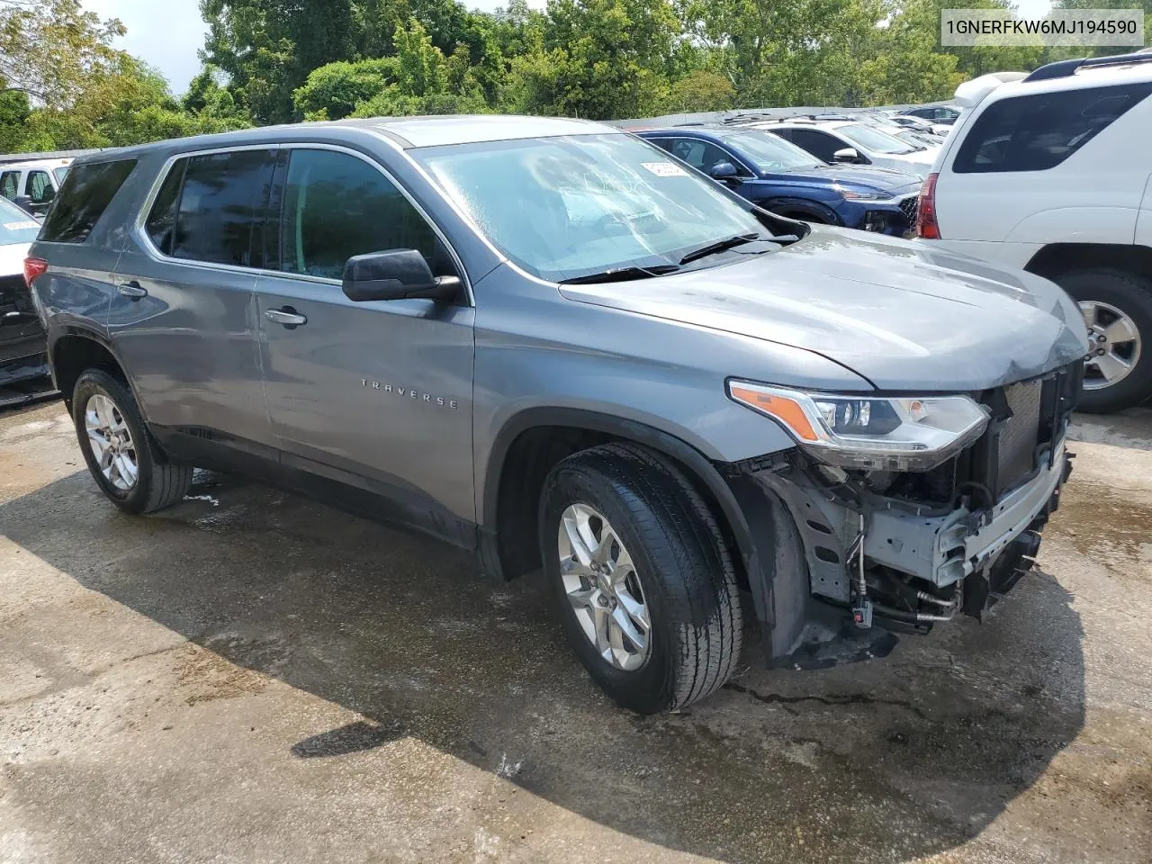 2021 Chevrolet Traverse Ls VIN: 1GNERFKW6MJ194590 Lot: 64008554