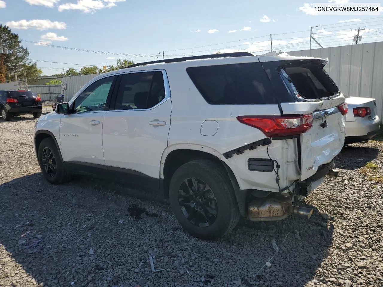 1GNEVGKW8MJ257464 2021 Chevrolet Traverse Lt