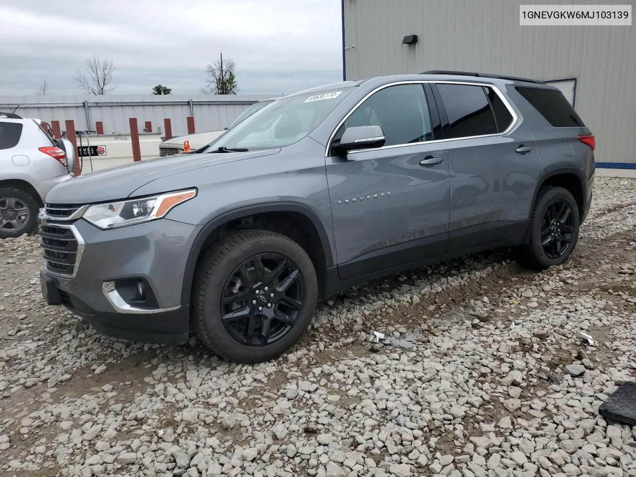 1GNEVGKW6MJ103139 2021 Chevrolet Traverse Lt