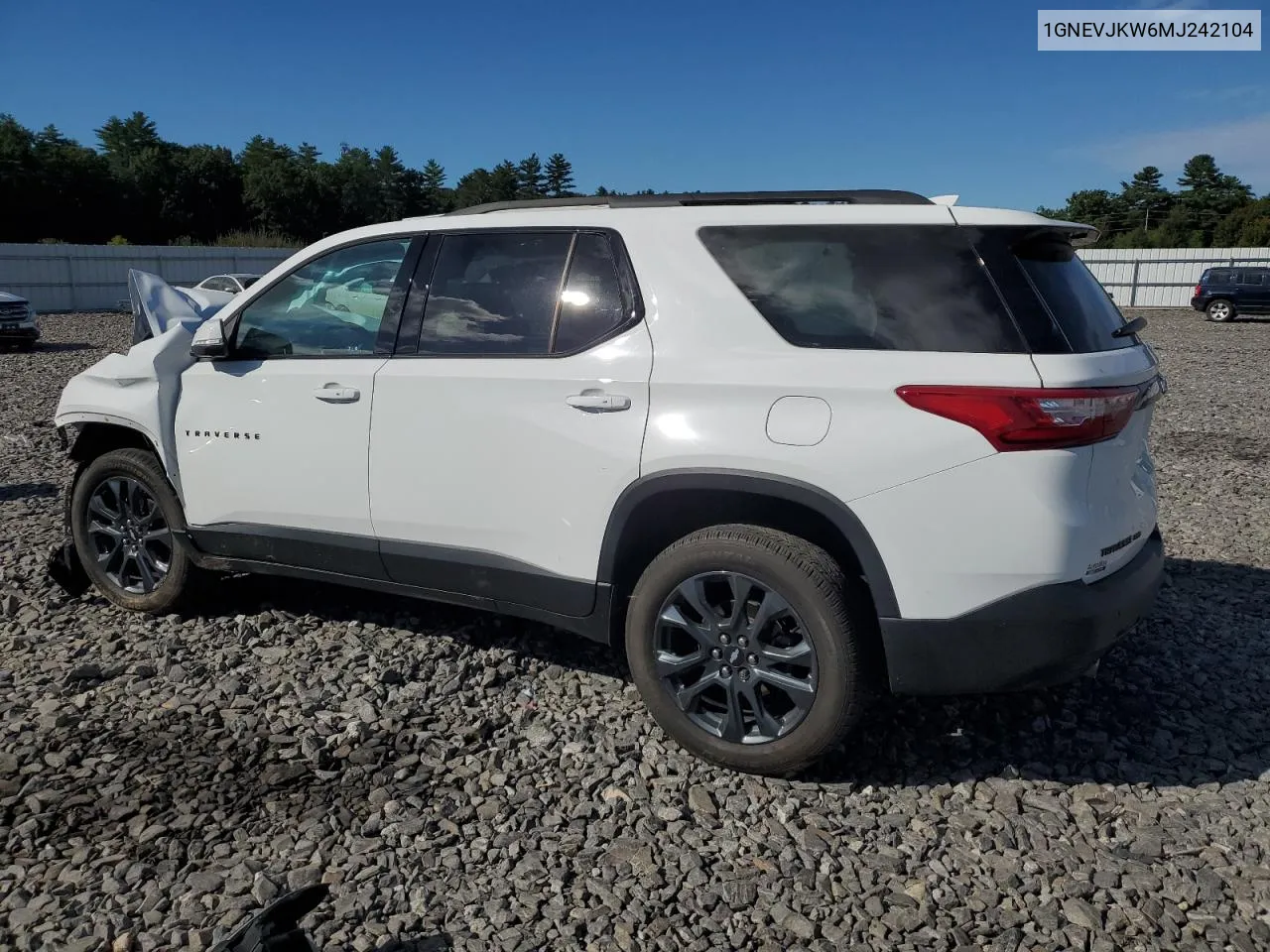 2021 Chevrolet Traverse Rs VIN: 1GNEVJKW6MJ242104 Lot: 70271834