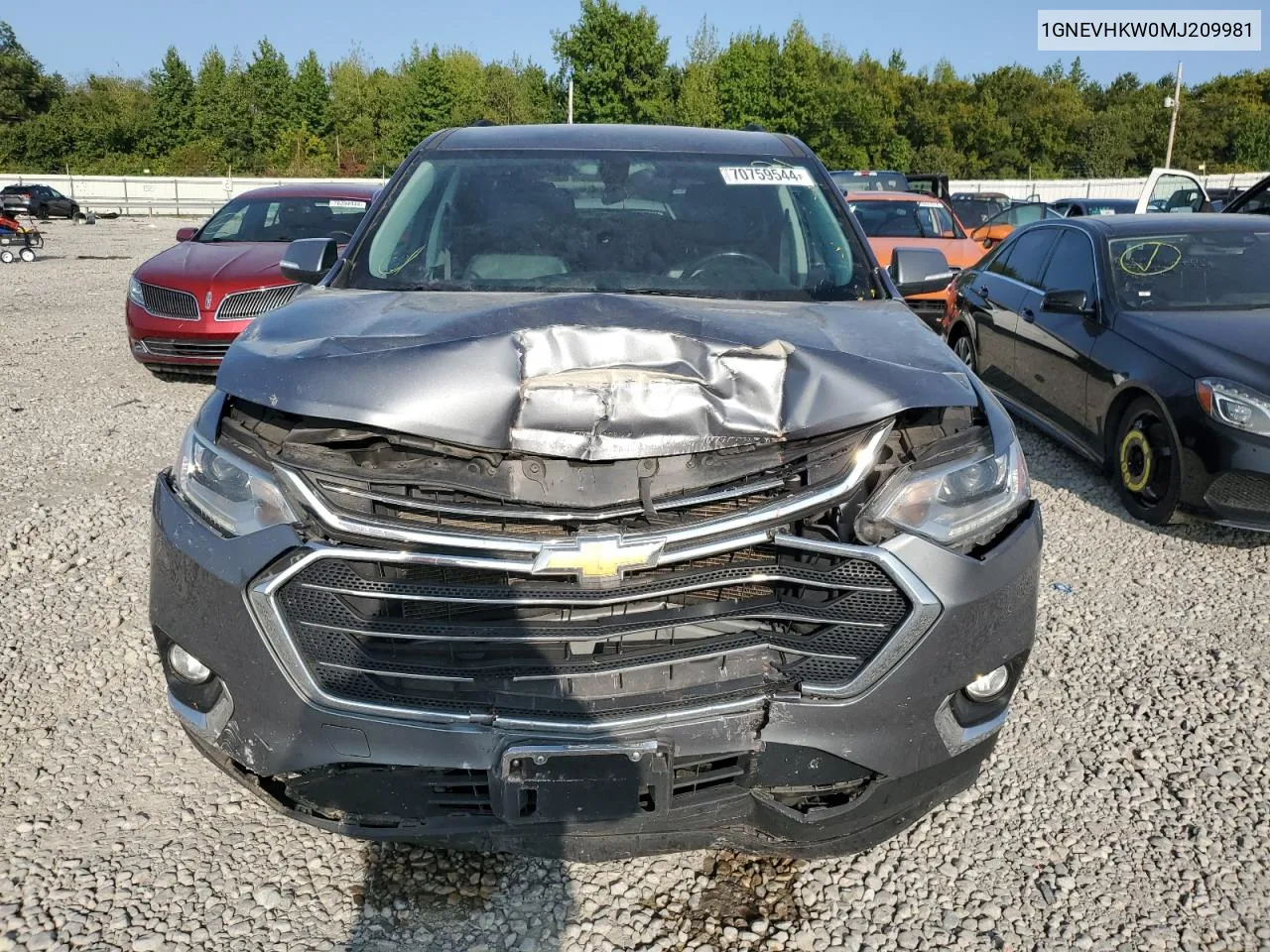 2021 Chevrolet Traverse Lt VIN: 1GNEVHKW0MJ209981 Lot: 70759544