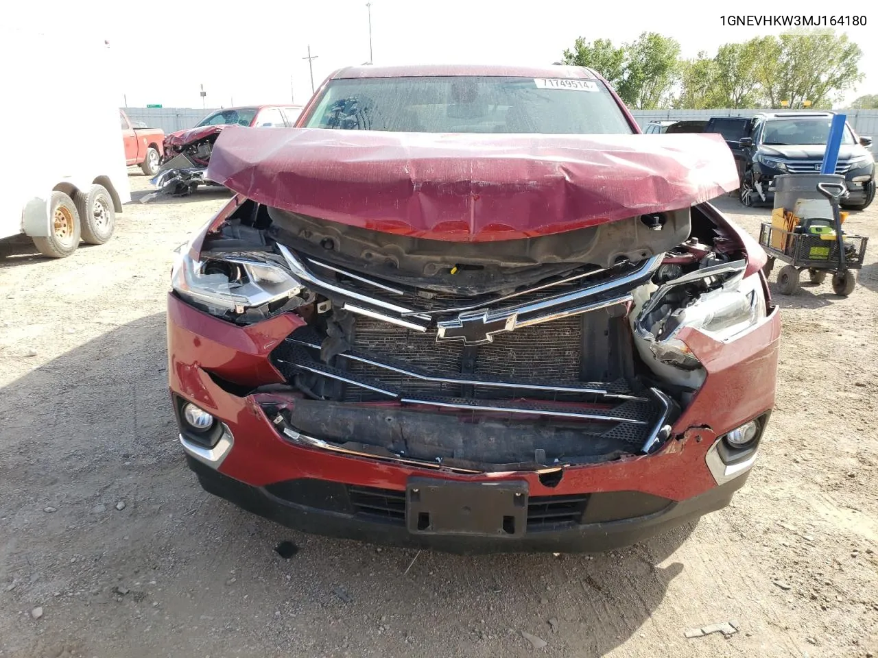 1GNEVHKW3MJ164180 2021 Chevrolet Traverse Lt