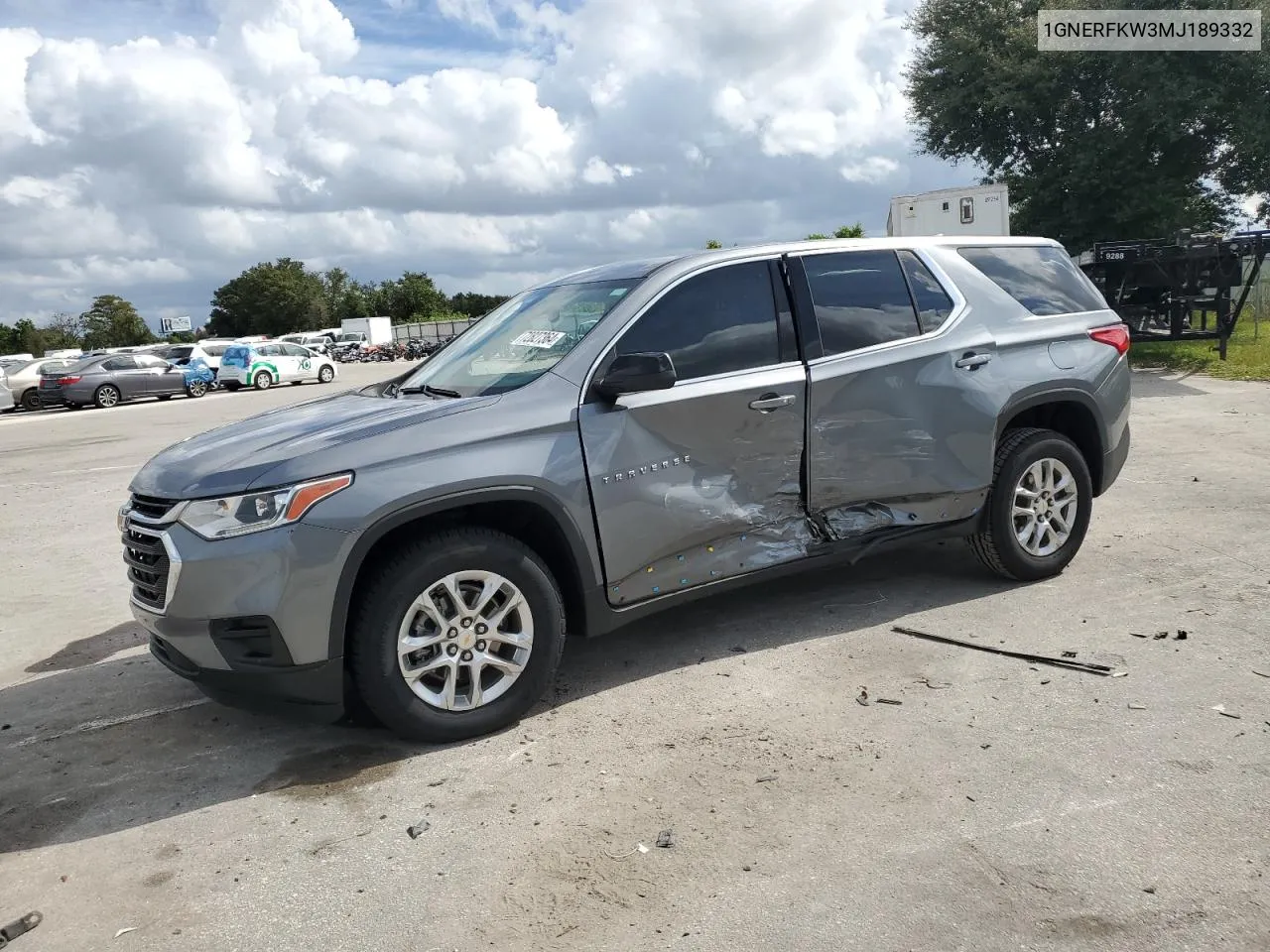 2021 Chevrolet Traverse Ls VIN: 1GNERFKW3MJ189332 Lot: 72827364