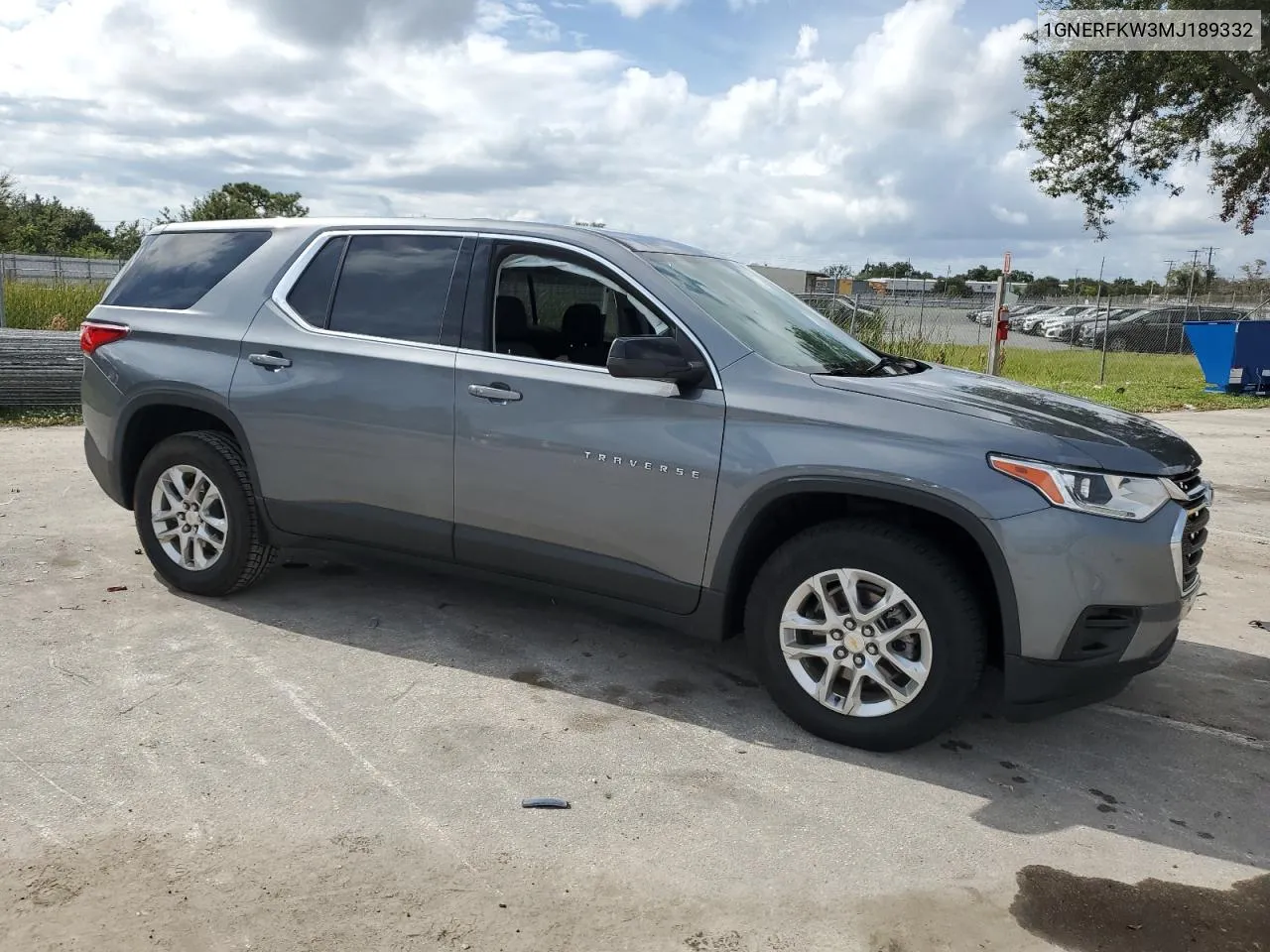 2021 Chevrolet Traverse Ls VIN: 1GNERFKW3MJ189332 Lot: 72827364